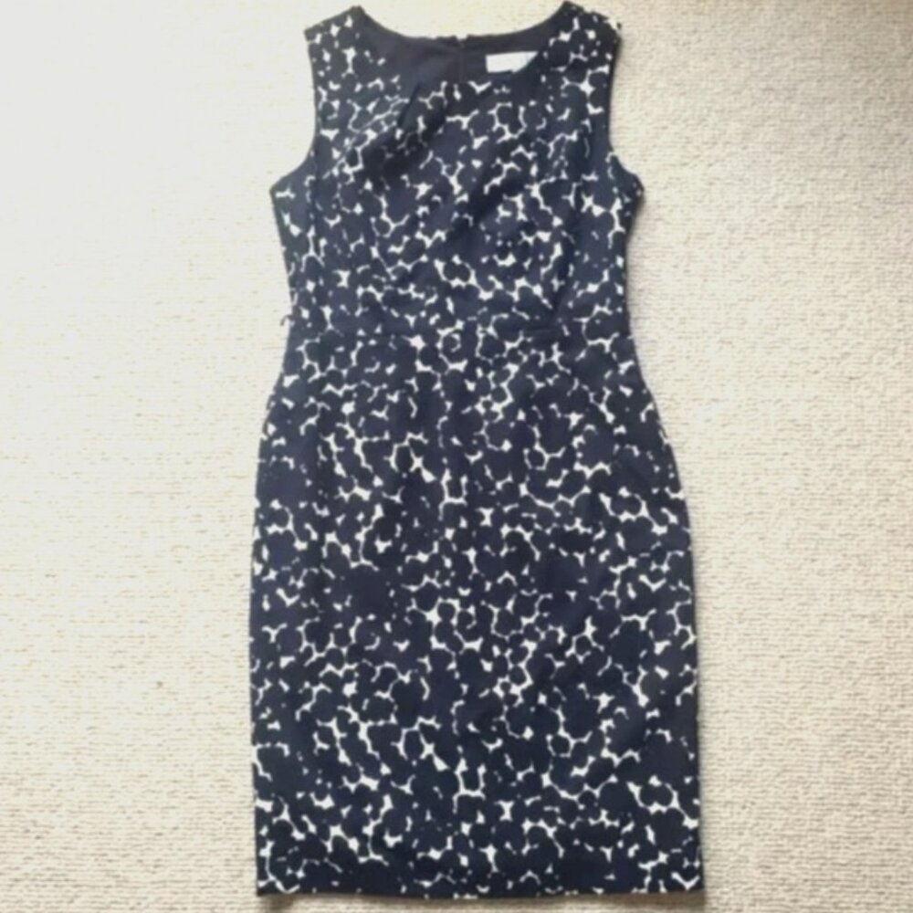 New Kasper Sleeveless Patterned Art Print Sheath Dress
